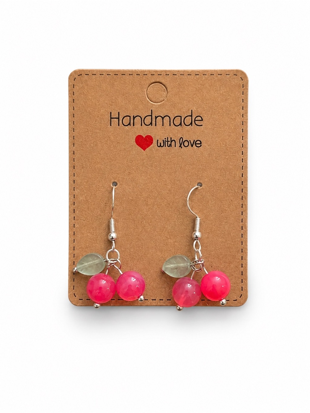 Handmade Gemstone Cherry Earrings